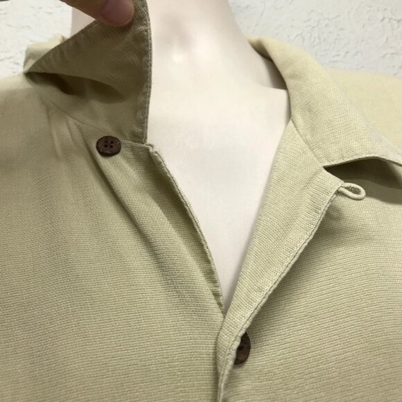 Tommy Bahama Shirt Mens XXL Beige Silk Embroidered Cigar Club Short Sleeves - Picture 4 of 9